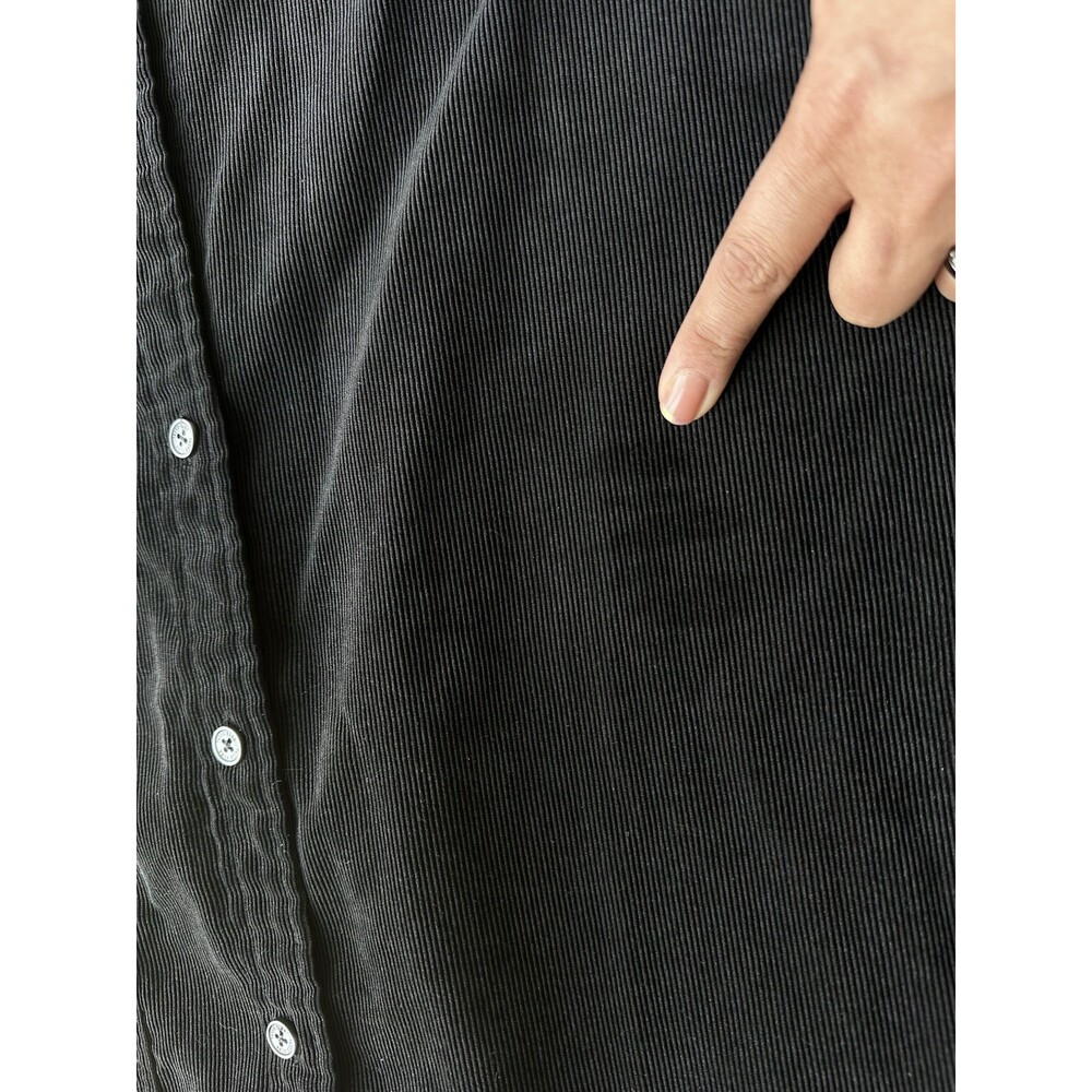 Tasso Elba Black Corduroy Long Sleeve Button Down Shirt Size XL Classic Preppy - Picture 8 of 8